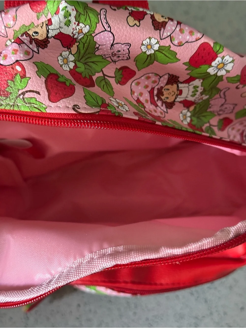 Pink Strawberry-Themed Kids Backpack with Cute Character